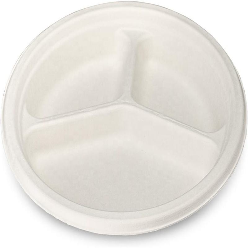 3 Compartment 10 Inch Disposable Paper Plate