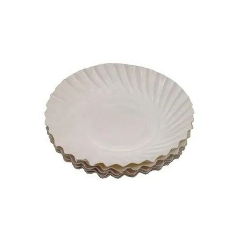 7 Inch Cake Sugarcane Paper Cup Plate With Lace