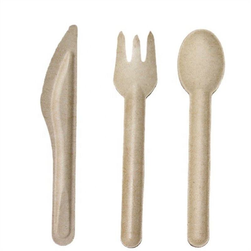 Compostable Eco Friendly Bagasse Cutlery Spoon Fork Knife